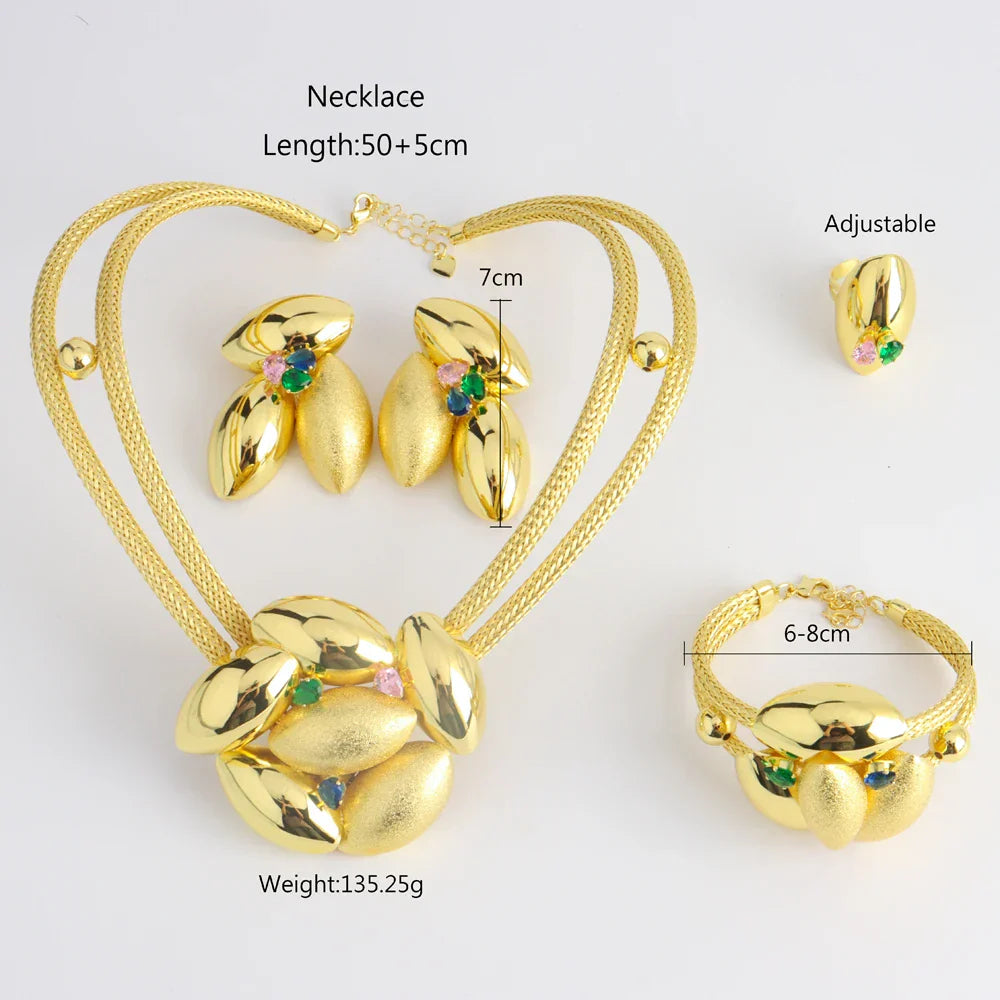 Yueming Flower Jewelry Unique Set