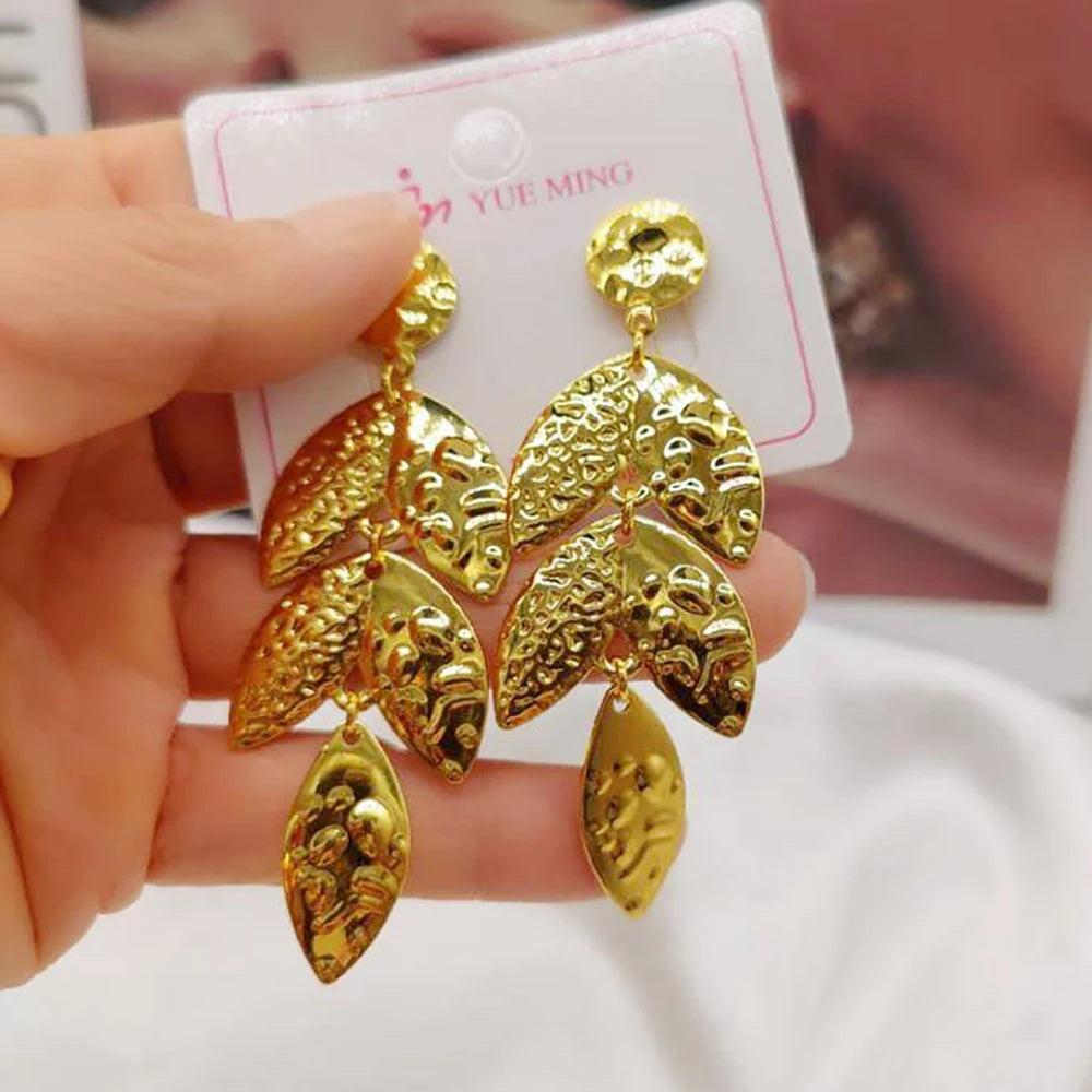 New Big Metal Dangle Earrings for Women Gold Color Metal Spiral Exaggerated Vintage Drop Earrings Jewelry Birthday Gifts