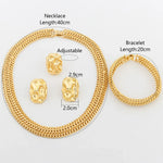 YM Gold Plated Jewelry Sets for Women Dubai Bridal France Luxury Wedding Necklace Earrings Bracelet Ring African Party Gifts - YUEMING JEWELRY