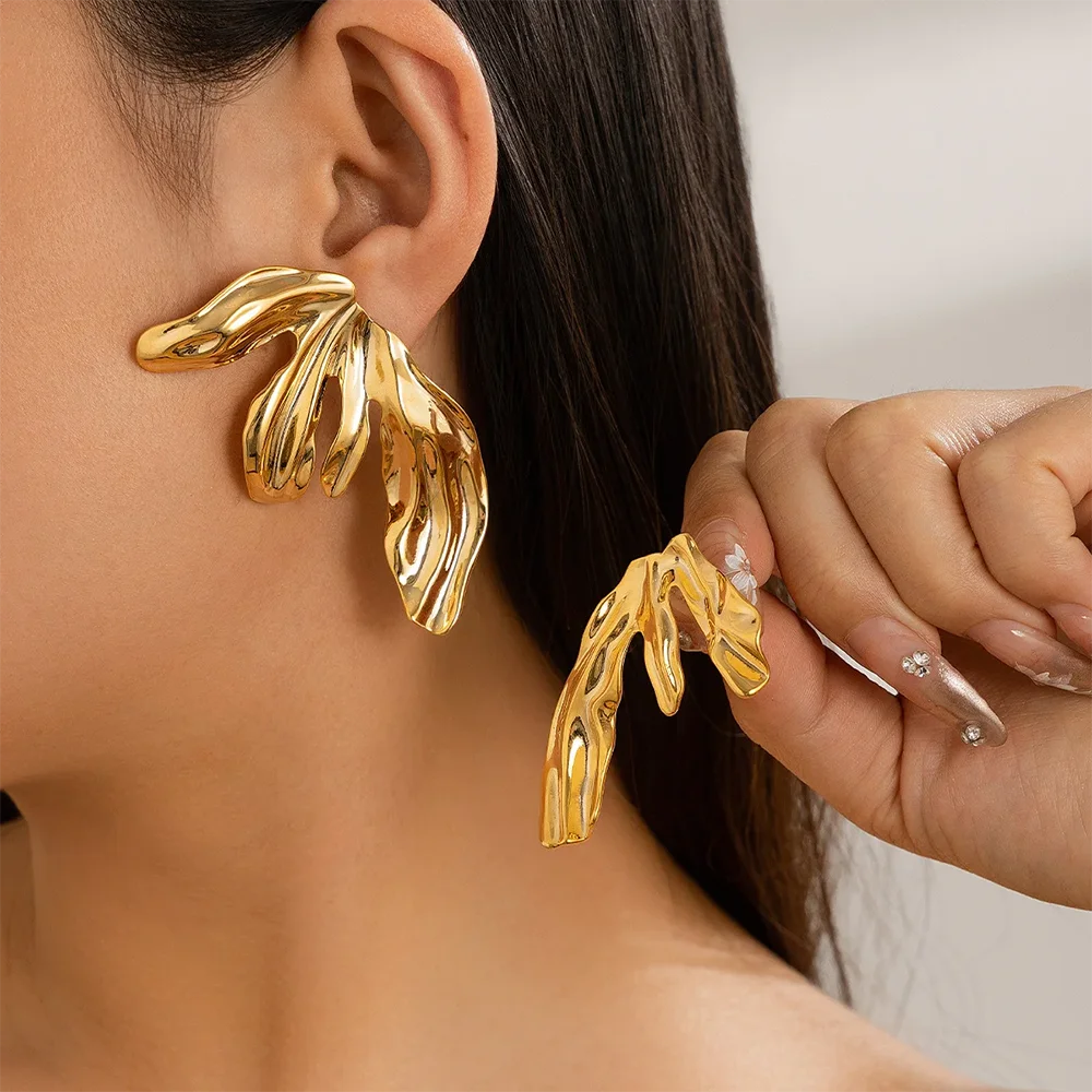 Irregular Metal Dangle Earrings for Women Punk Retro Statement Big Drop Earrings Daily Exaggerate Geometry Trendy Jewelry Gift