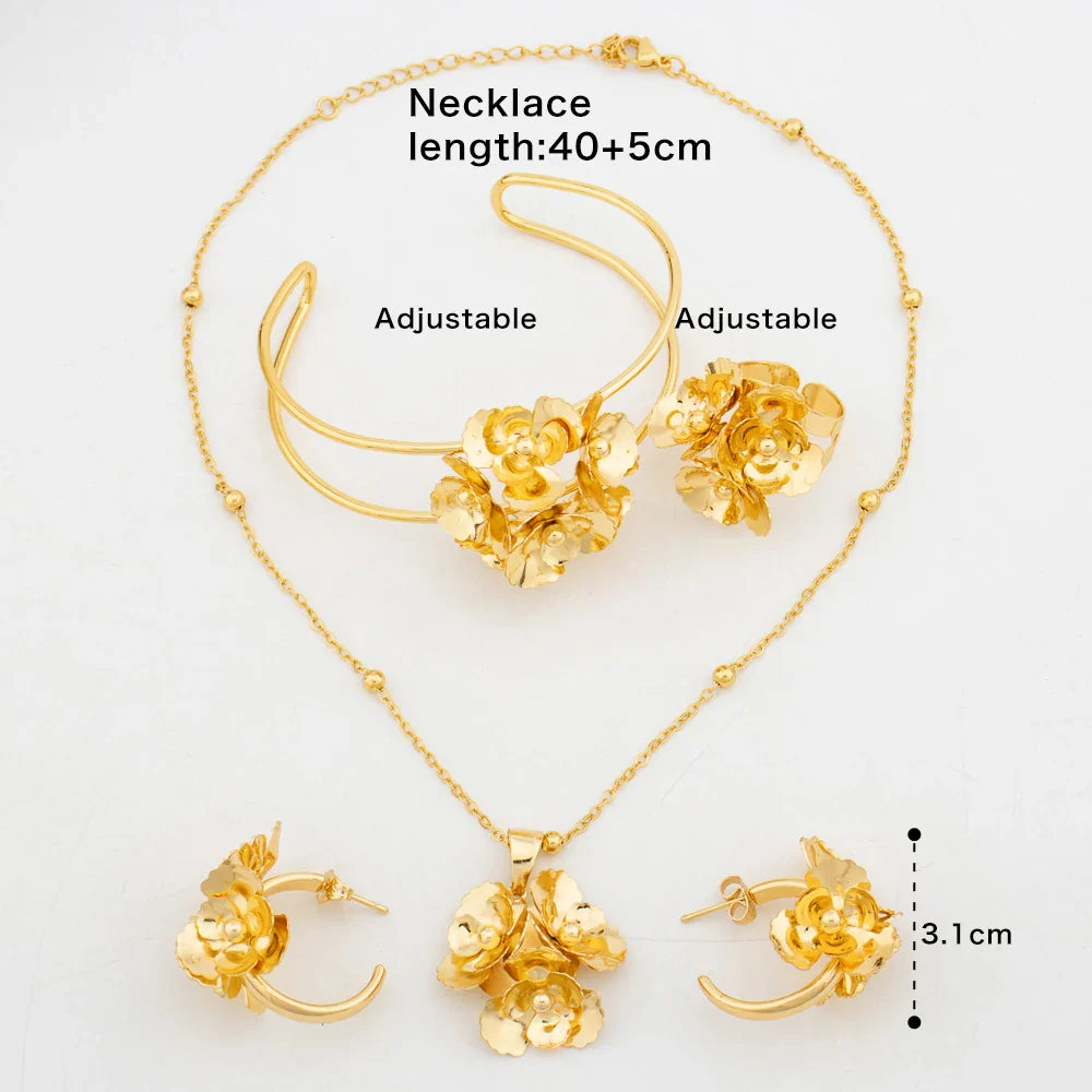 Yueming Premium Flower Jewelry Set