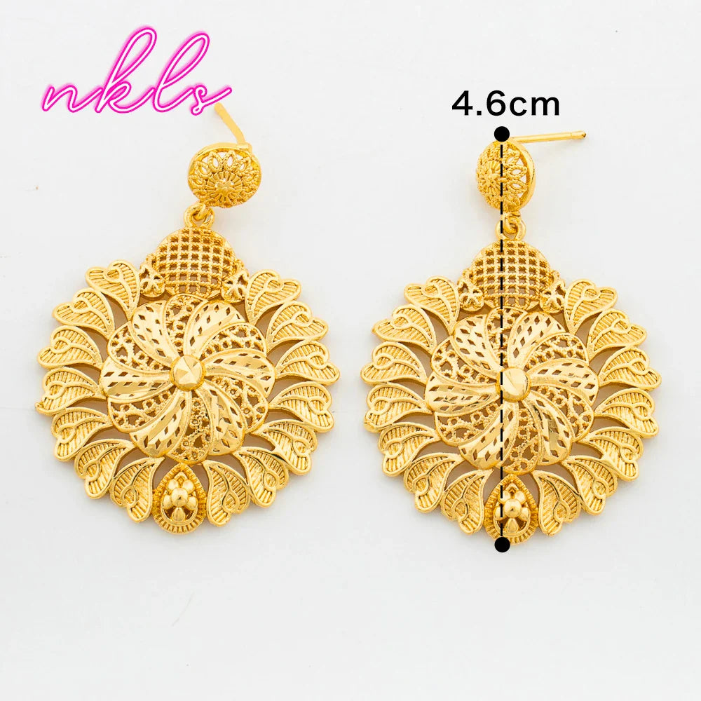 Yueming Bohemian Flower Wedding Earrings