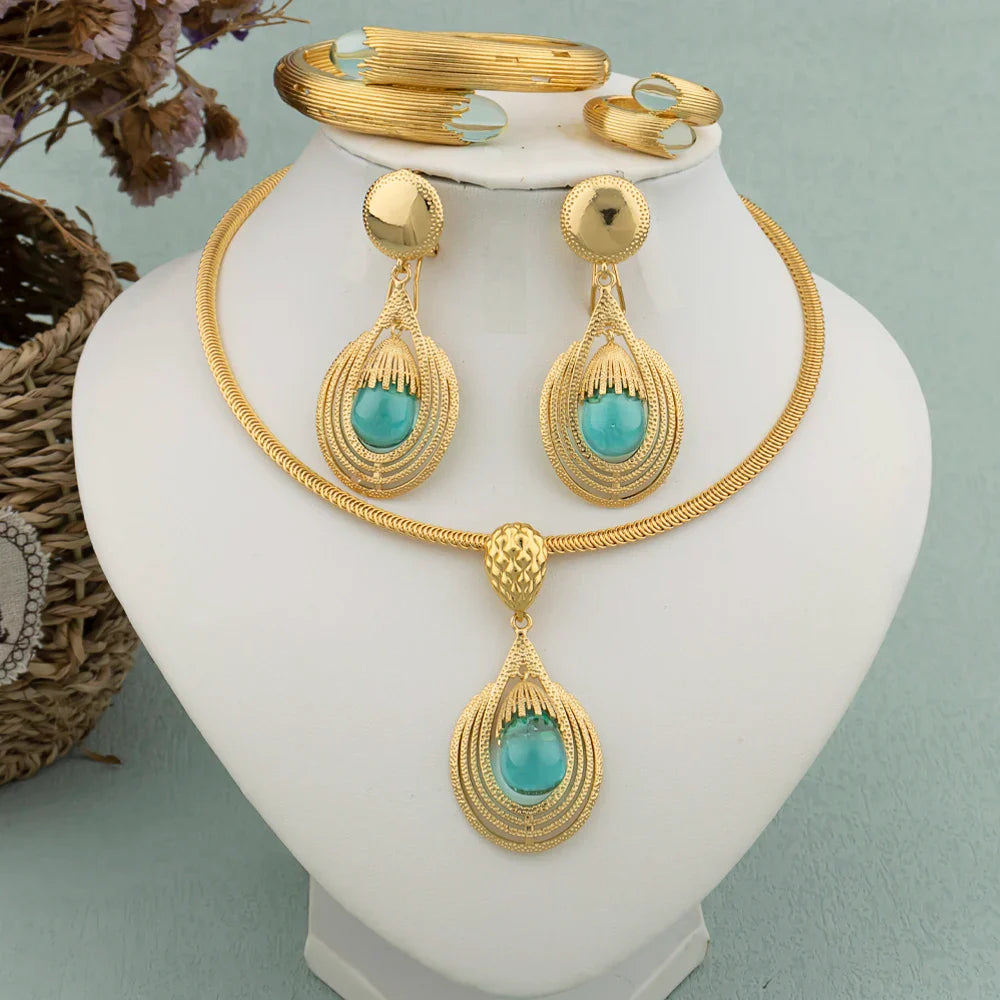 Yueming Engagement Jewelry Ornate Set