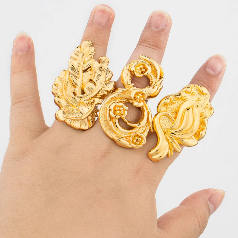 Dubai Ring Design for Women Luxury Stackable Lady Ring for Wedding Engagement Bridal Party Clothing Accessories Trendy Jewelry