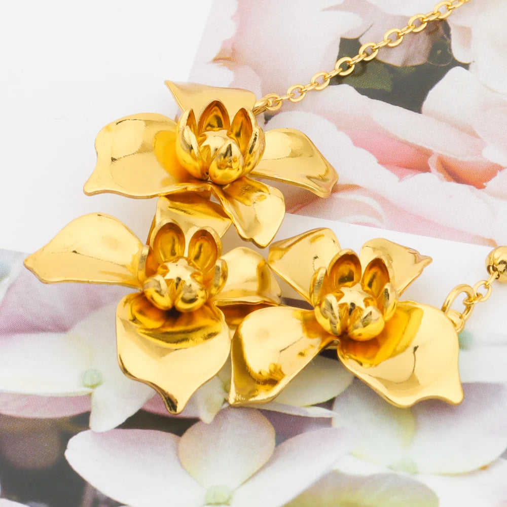 Luxury Big4 pcs Jewelry Set With Waterproof Cubic Zirconia for Women Bridal Party Wedding Accessories Saudi Arabic Dubai Nigeria