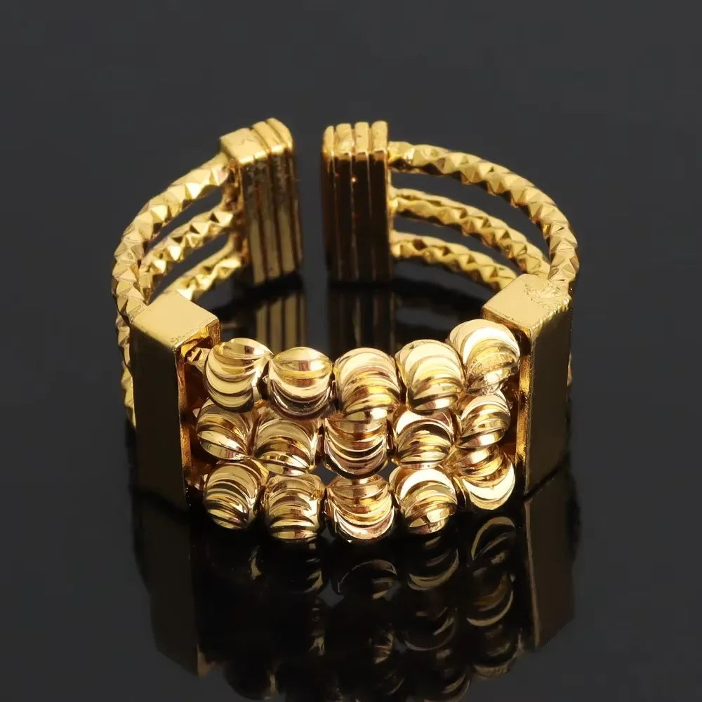 Luxury Noble Gold Bracelet Ring Set Women Fashion Jewelr Beautiful Unique Design Jewelry Set Nigerian Banquet Party Gift