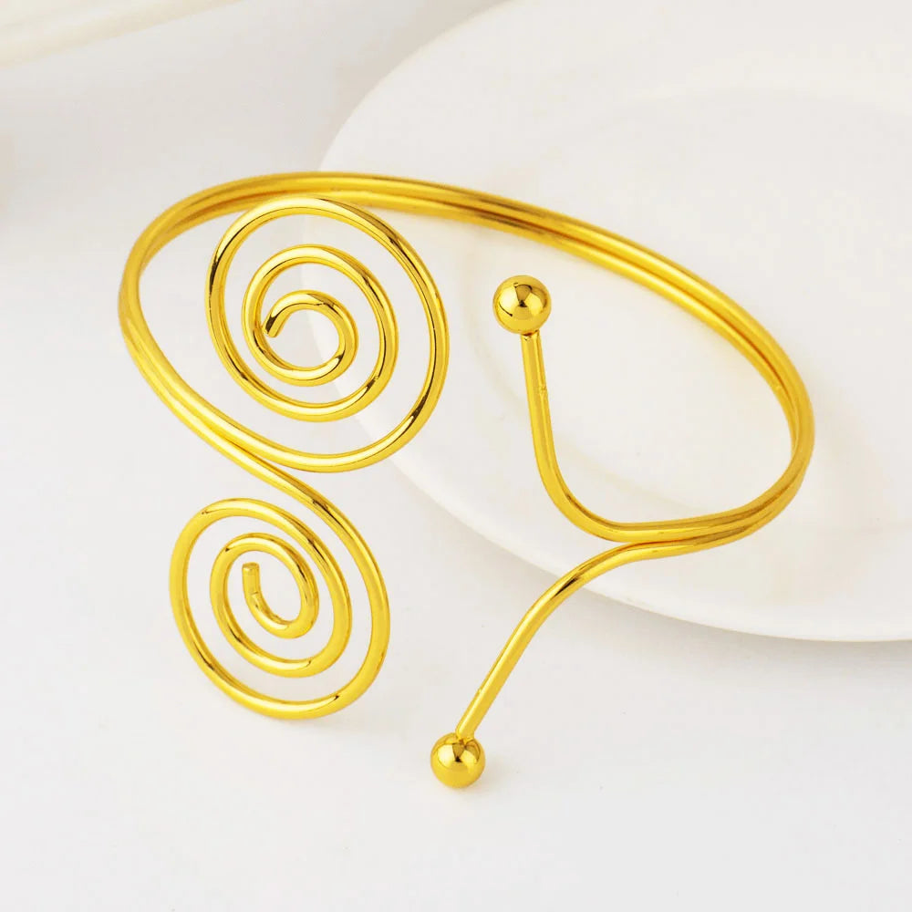 Nigeria Women's Fashion Armlet Popular Geometric Upper Arm Bangle Gift For Party Dress up Accessories Easter Wedding