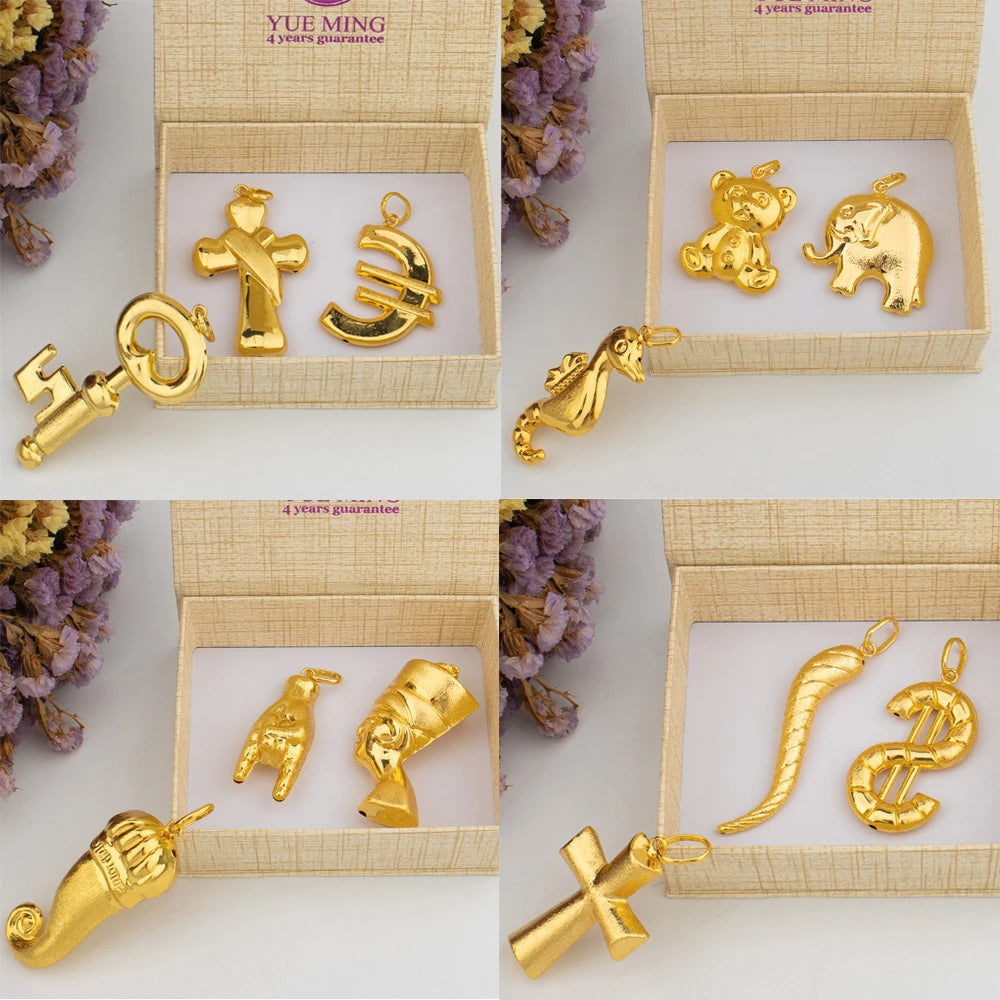 Pendant With Box for Women Men Desing Jewelry 18K Gold Plated Animal Geometric Shape Pendant Accessories Jewelry Christmas Gift