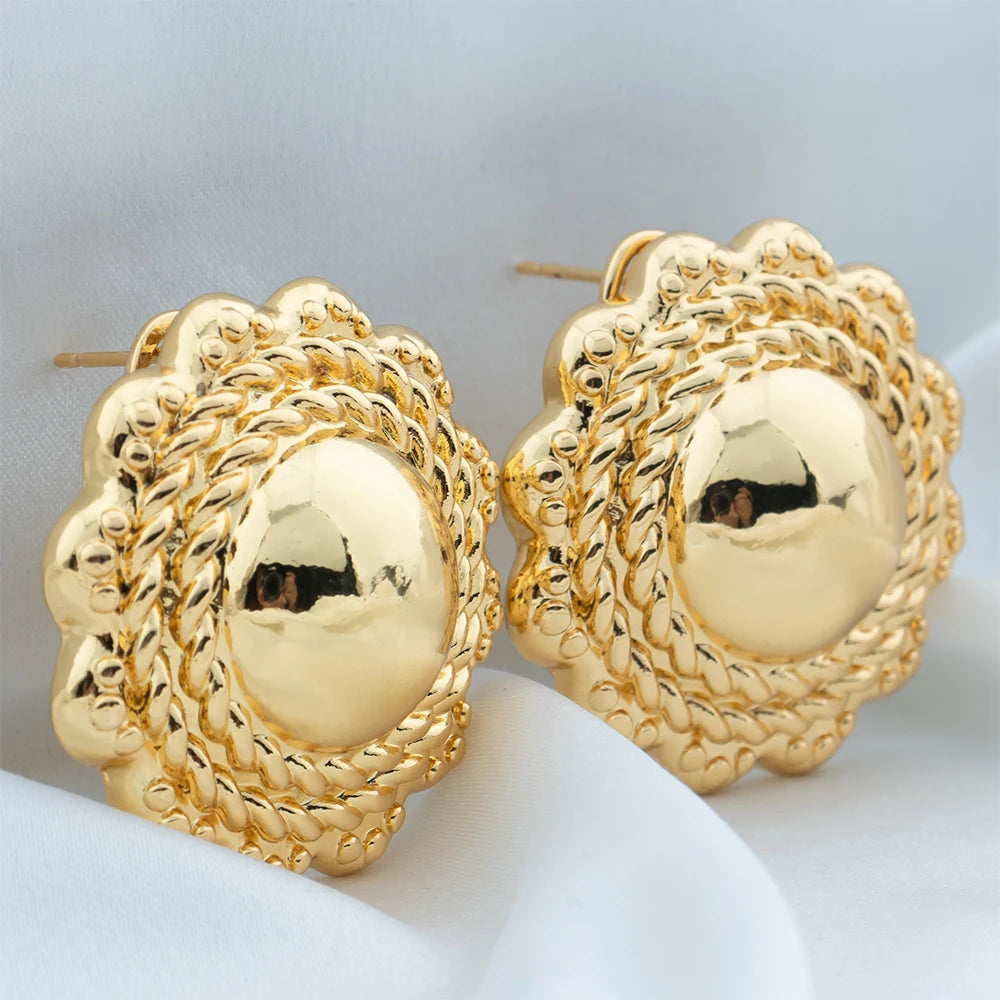 Gold Color Clip Earrings for Women Daily Wear Vintage Circle Geometric Geometry Earrings Trendy Jewelry Accessory Birthday Gifts