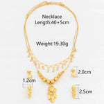 YM Two Layers Jewelry Sets For Women Trendy Jewelry Statement Necklace Personality African Beads Pendant Chain Flower Earrings - YUEMING JEWELRY