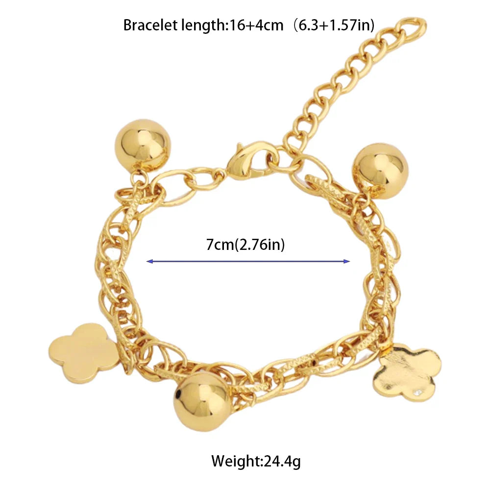 2025 France Fashion Bracelet Gold Color Love Small Pearl Star Pendant Temperament Jewelry Africa Wedding Clothing Accessories