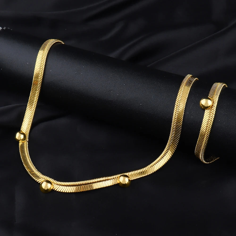 Vintage Anklets for Women Stainless Steel Beads Bracelet snake bone chain Summer Beach Jewelry Anniversary Valentines Day Gifts