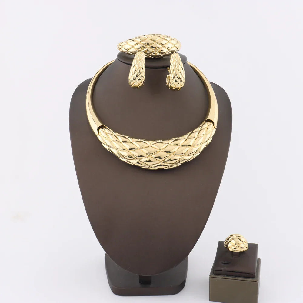 Yueming necklace earrings ring african noble luxury adjustable for casual