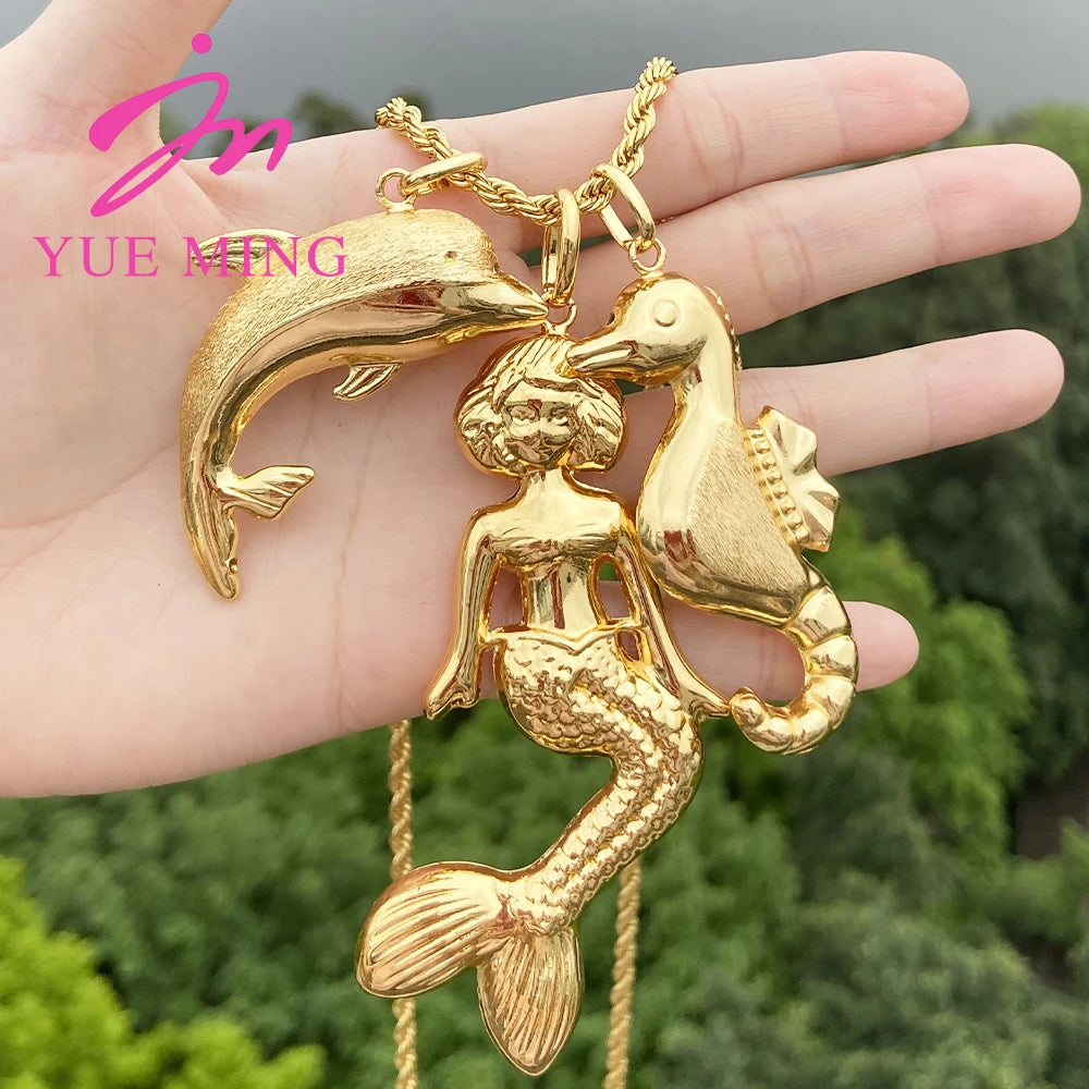 3pcs Pendant with 60cm Chain For Women Men 18k Gold Plated Copper Animal Pattern Pendant Fashion Jewelry Daily Wear Anniversary