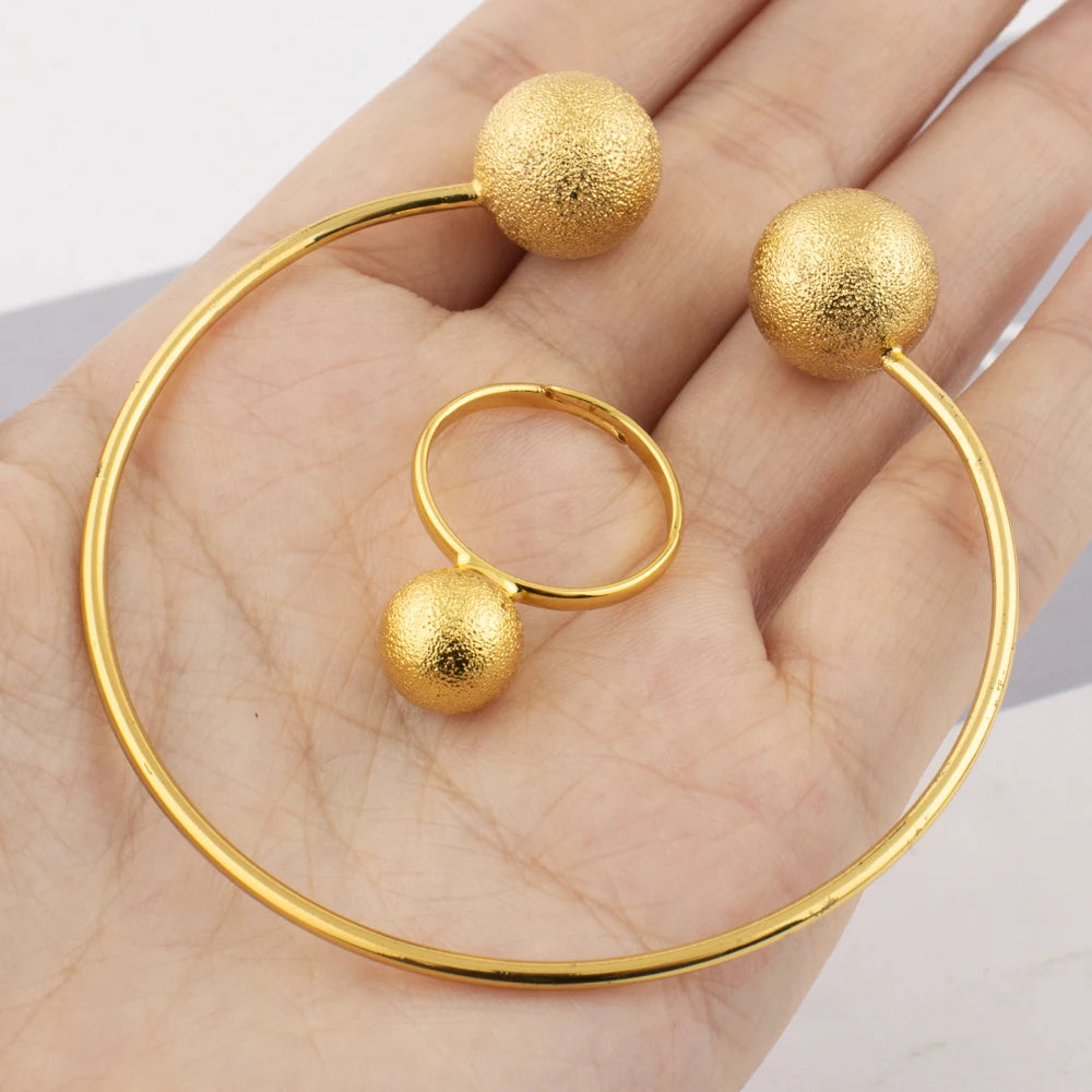 New Little Pearl Ring Bangle for Women Fashion Gold Color Delicate Big Circle Bracelet Ring France Jewelry Gift For Party Daily