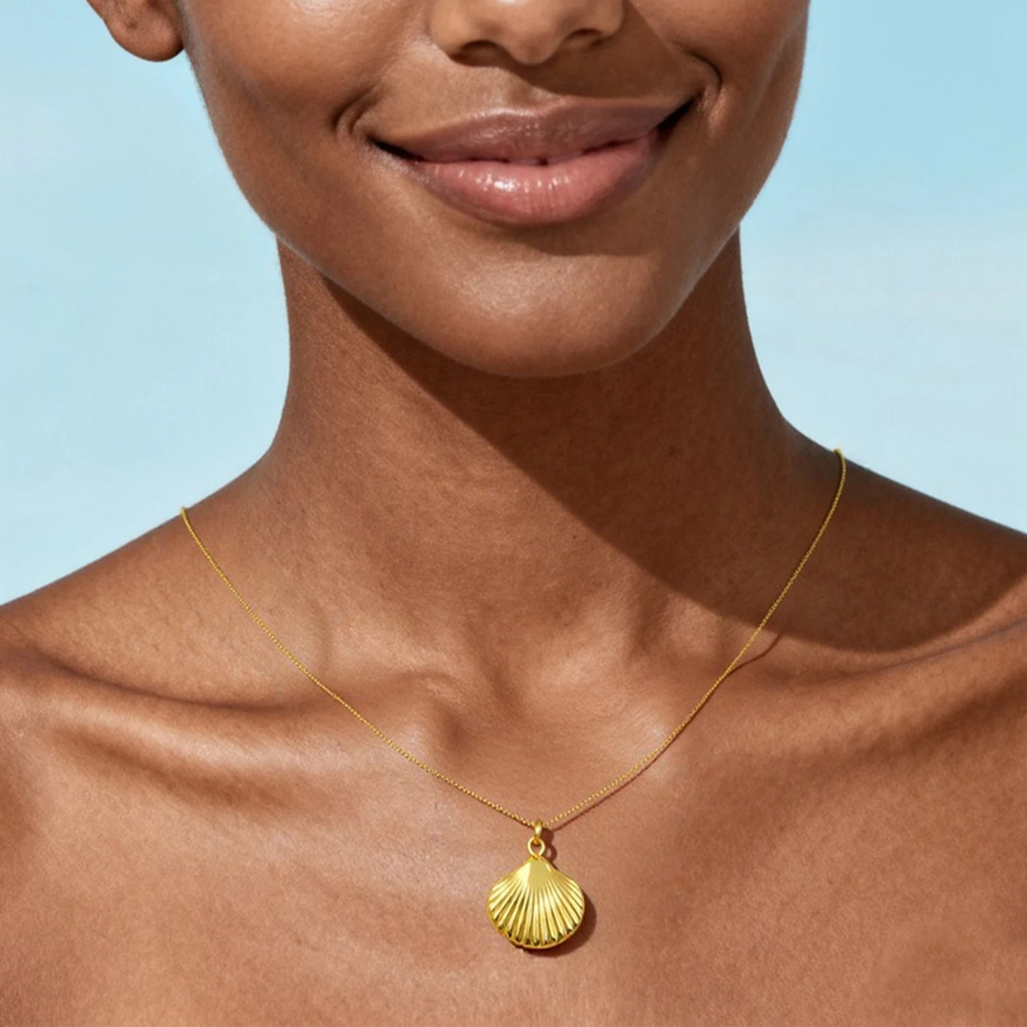 316L Stainless Steel Shell Necklace Earrings For Women Girls Gold Color Clavicle Chain Charm Choker Summer Beach Jewelry Gift