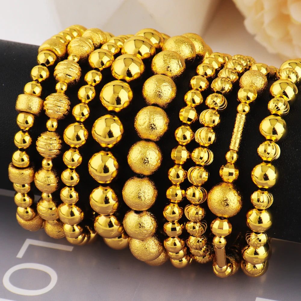 Luxury Elegant Gold Plated Women Wrist Bangle Classical Fashion Not Outdated Chain Bracelet Jewelry Gift for Girl Wedding Party