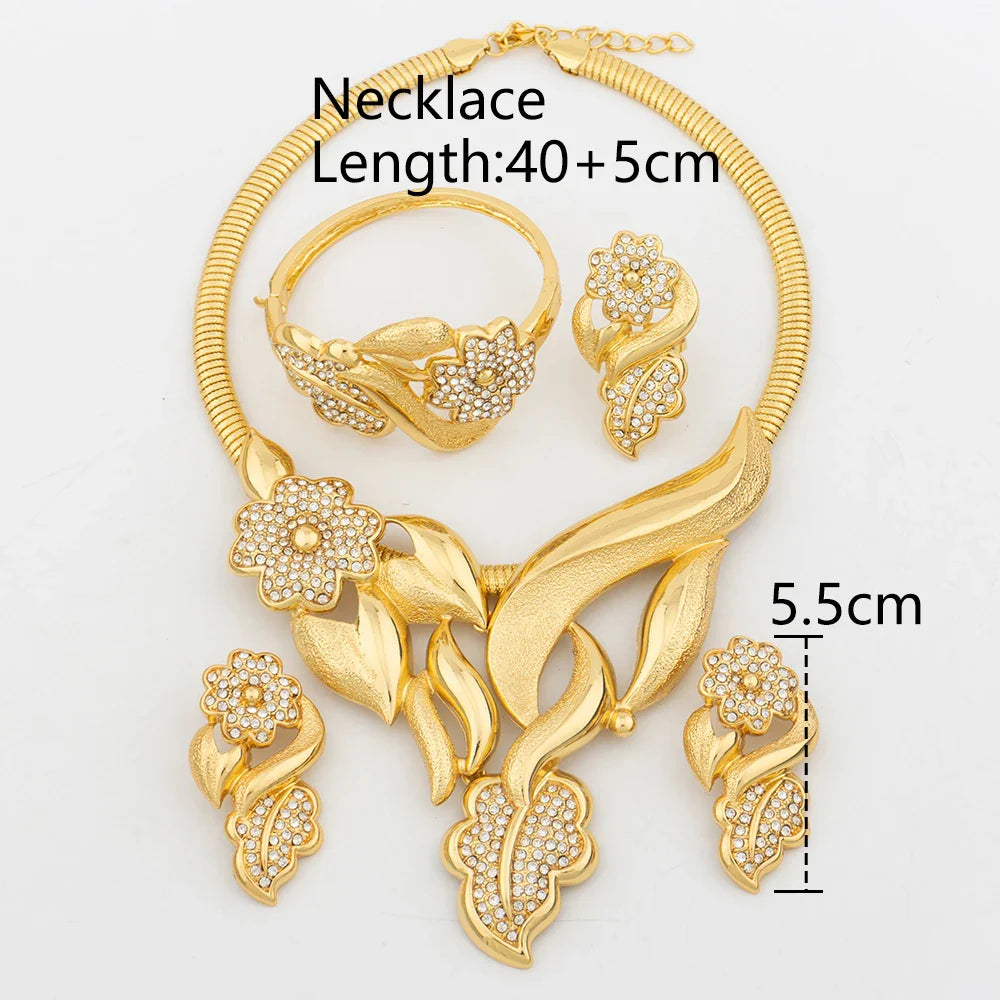 Yueming Rhinestone Luxury Bridal Jewelry Set