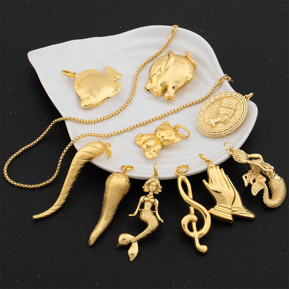 Necklace Pendant Baby Girl Copper Alloy Choker Gold Color Accessories Classic Gold Plated Jewelry Gift Bijoux