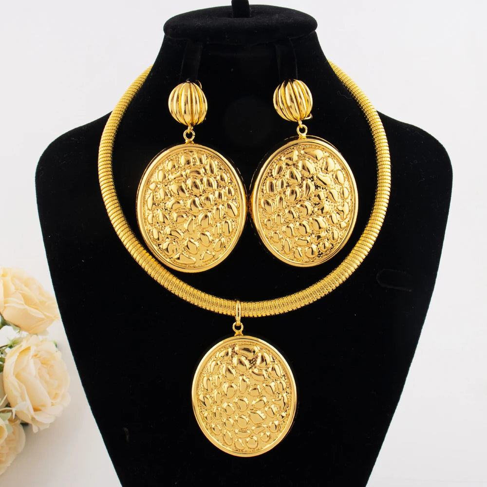 Gold Color Jewelry Sets For Women Necklace Sets For Women Party Wedding bijoux de mode ensembles de bijoux