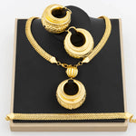 African Jewelry Set For Women Fashion Dubai Wedding Earrings Pendant Necklace For Bridal Design Gold Plated Nigerian Accessory - YUEMING JEWELRY