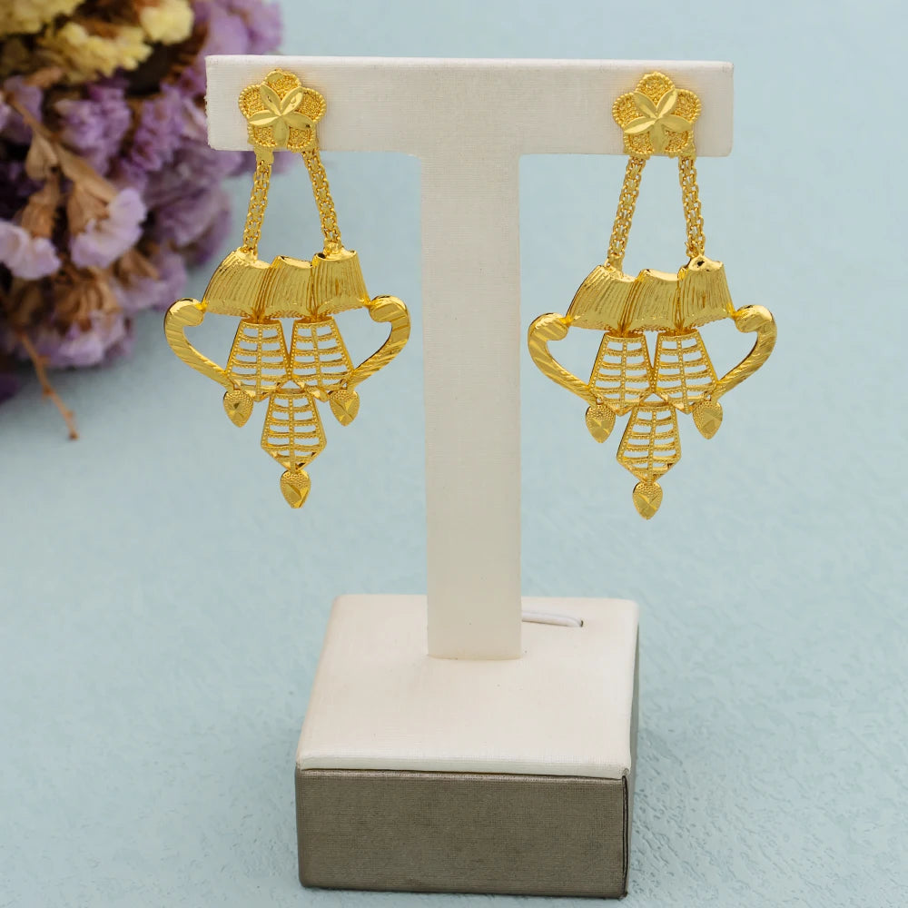 Bohemian Tassel Earrings Jewelry for Women Gold Color Italian Lady Design Drop Earrings Dubai Large Jewellry Aesthetic Gifts