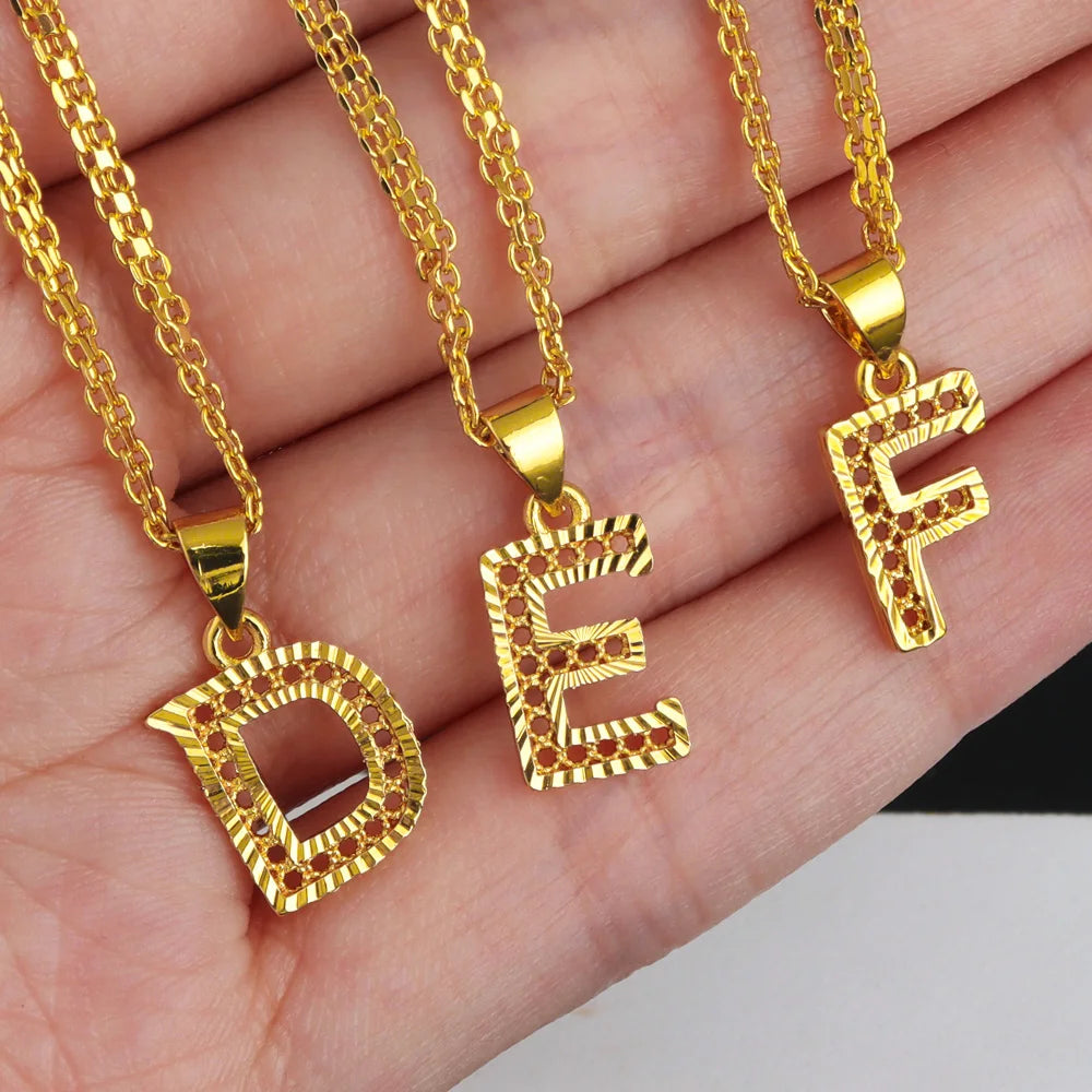 Collier tendance ghanéen personnalisable avec lettres de l'alphabet AF pour femme, couleur or, bijou personnalisé, cadeau de Noël, fête des mères