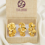 Luxury 18K Gold Plated Party Women Rings Adjustable Flower Copper Rings Exquisite Wedding 2023 New In Ring Jewelry Accessories - YUEMING JEWELRY