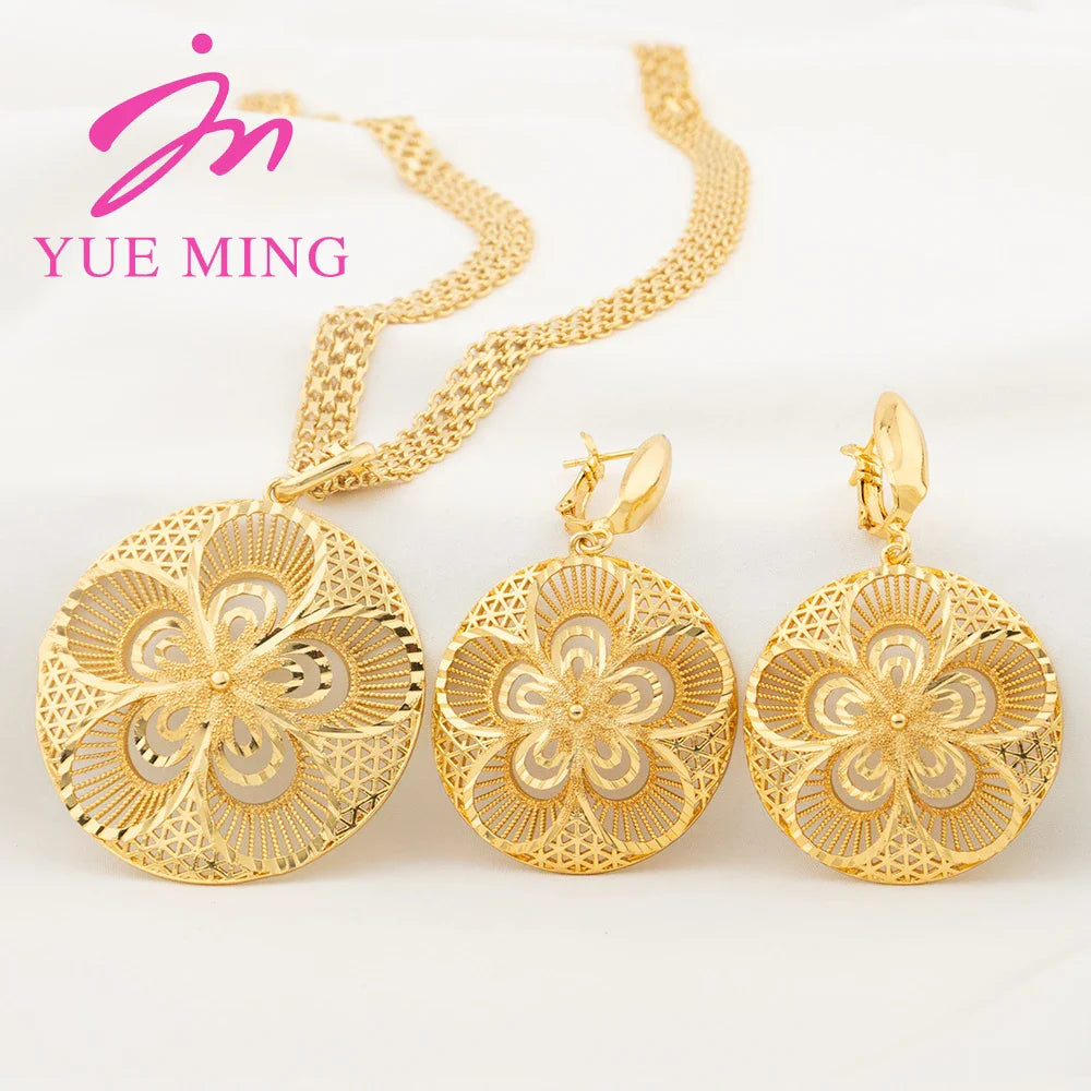 Yueming Copper Flower Jewelry Distinctive Set