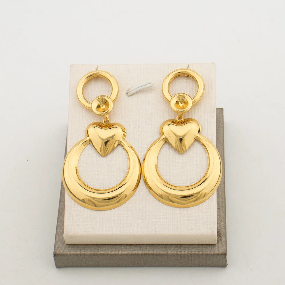 Fashion Drop Earrings for Women Exquisite Geometry Heart Shape Design Earrings Daily Wear Versatile Jewelry Birthday Gifts
