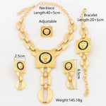 YM Necklace For Women Dubai Gold Plated Lion's Head Jewelry Sets Cuff Bangles Rings Fashion Dangle Earrings for Banquet Party - YUEMING JEWELRY