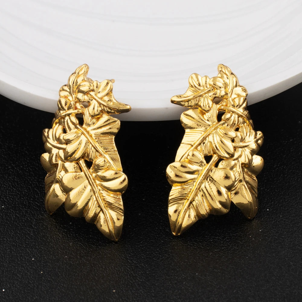 Fine Gold Plated Necklace Bracelet Ring Set for Women  Necklace Bracelet Earrings Rings For Women Fashion Bridal Jewellery Sets