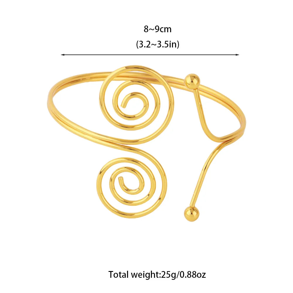 Nigeria Women's Fashion Armlet Popular Geometric Upper Arm Bangle Gift For Party Dress up Accessories Easter Wedding