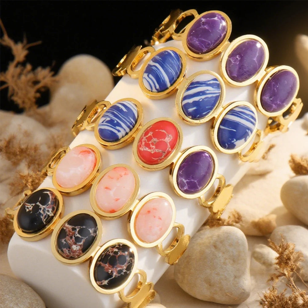 Fashion Colorful Enamel Bangles For Women Roman Stainless Steel Bangle Gold Color Adjustable Bracelet Party Wedding Jewelry Gift