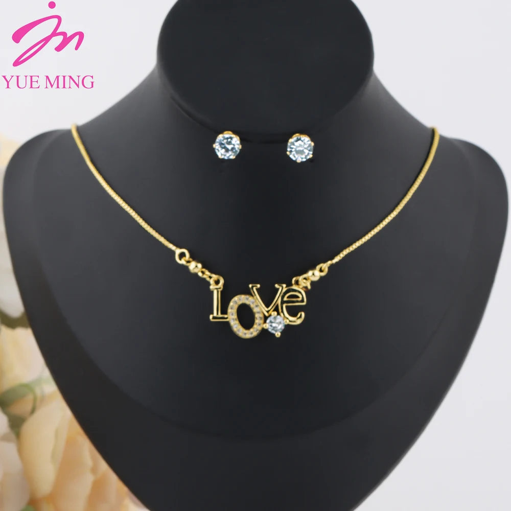 Delicate Brilliant Zirconia Earrings Necklace for Women France Italy Charm Bridal Wedding Jewelry Set Stage Wearing Accessories