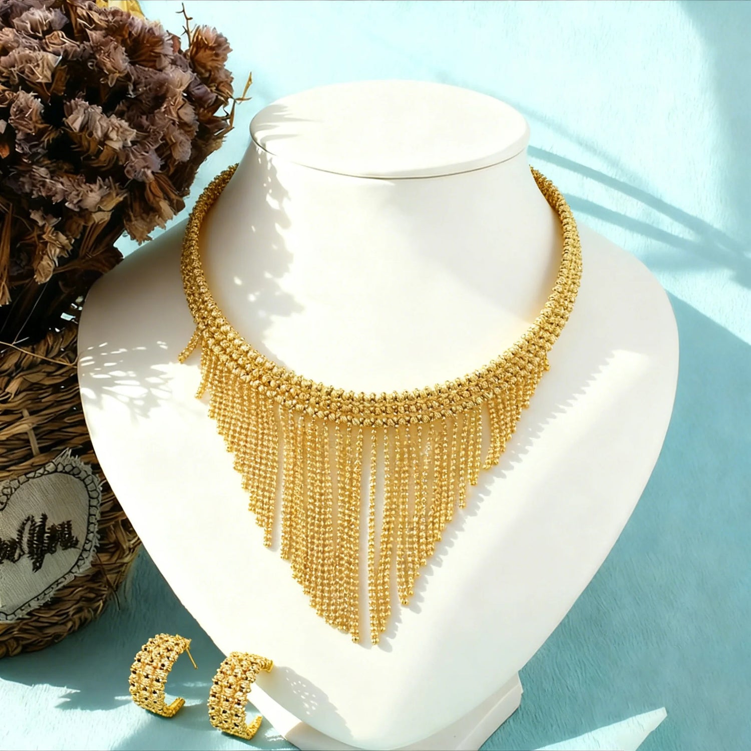 Dubai Luxury Big 4 Piece Set Jewelry Women's Necklace Ring Earrings Bracelet Bridal Party Wedding Saudi Arabia Jewelry