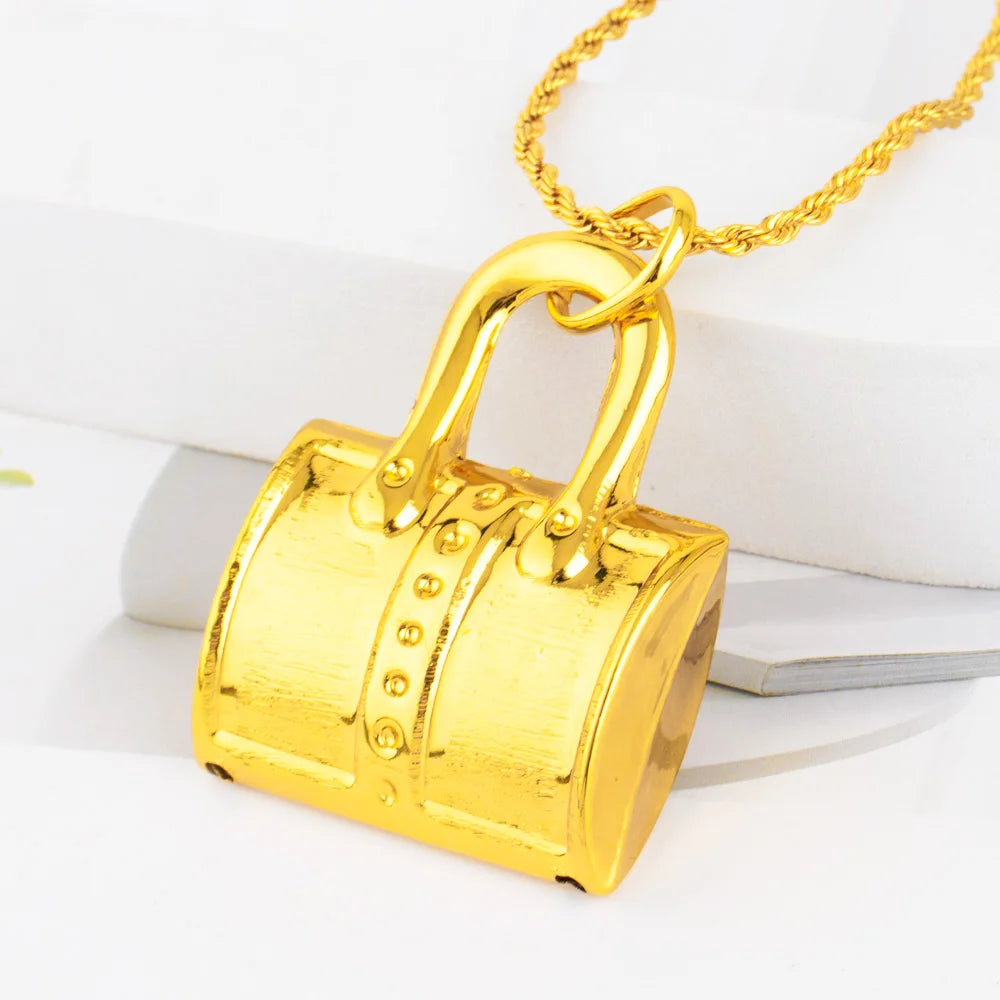 Gold Color The lock Pendant Fashion Gold Plated Jewelry Hip Hop Women Men Popular Necklace For Daily Wear Anniversary Wholesale
