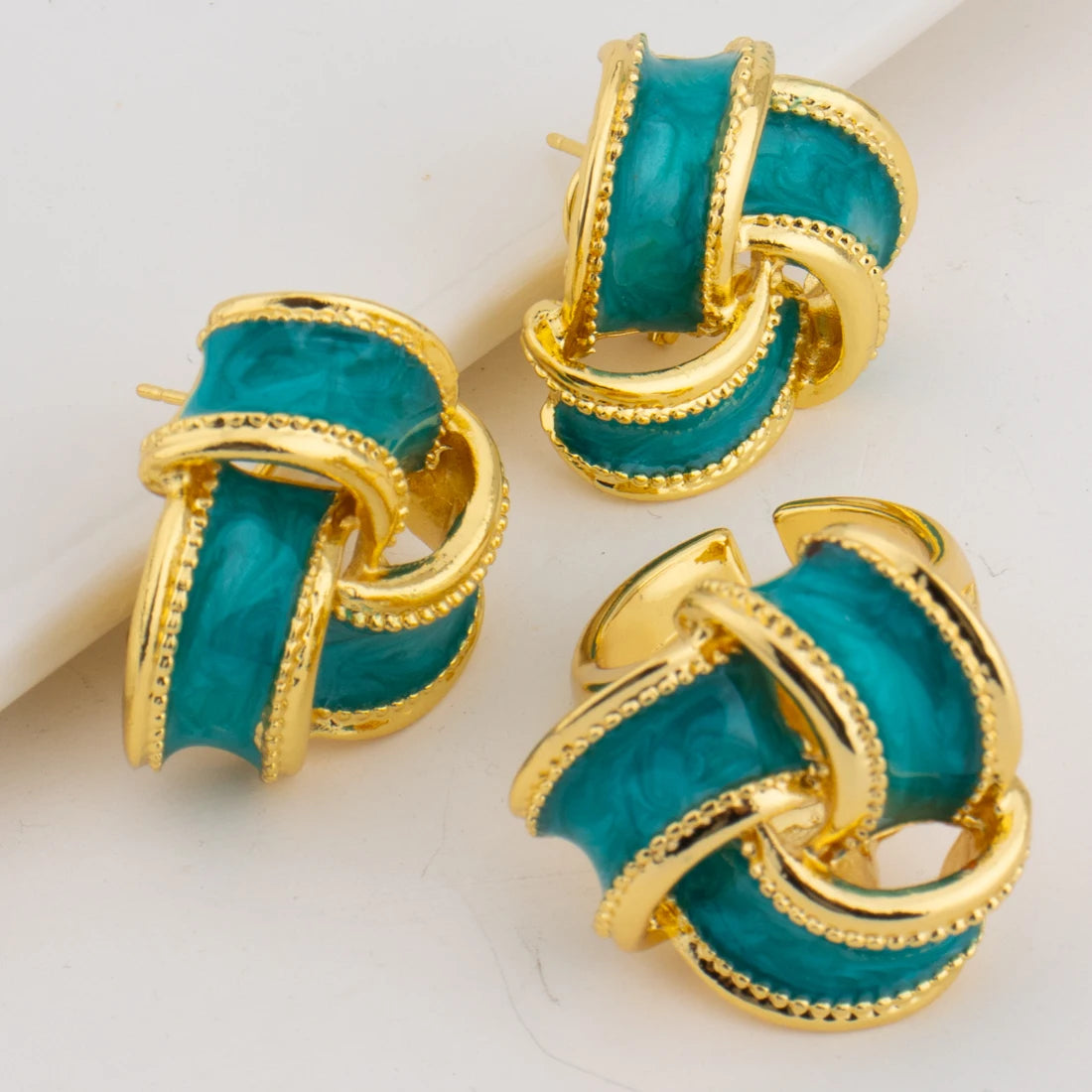 Mushroom Shape Women Earrings Ring Congo Africa Luxury Jewelry Set Advanced Gold Plated Ring Banquet Women's Day Wedding Party