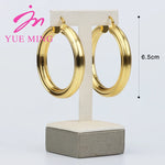 Big Hoop Earrings 60MM 18K Gold Plated Clip Copper Round Circle Earrings for Women's Fashion Statement Golden Punk Charm Earring - YUEMING JEWELRY