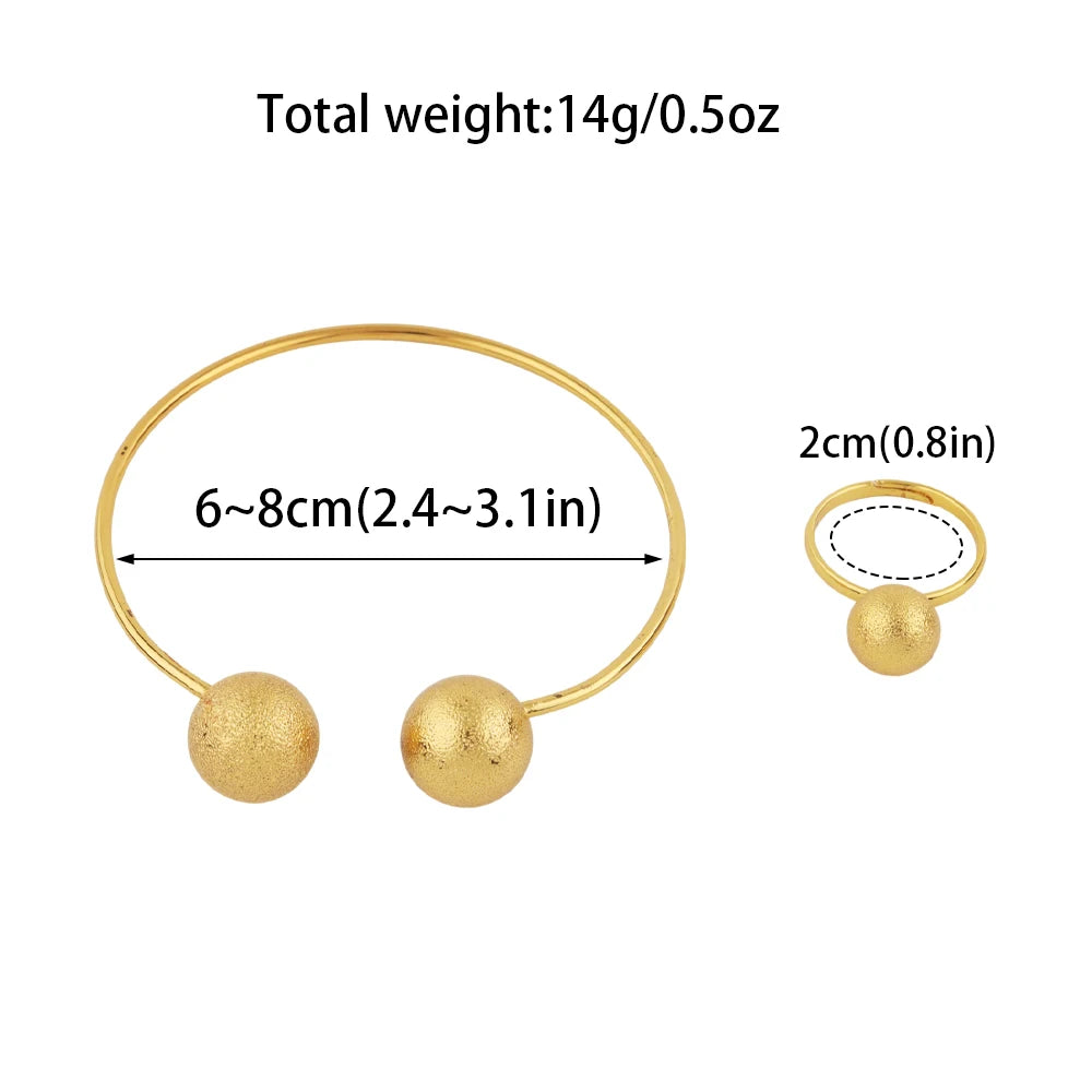 New Little Pearl Ring Bangle for Women Fashion Gold Color Delicate Big Circle Bracelet Ring France Jewelry Gift For Party Daily