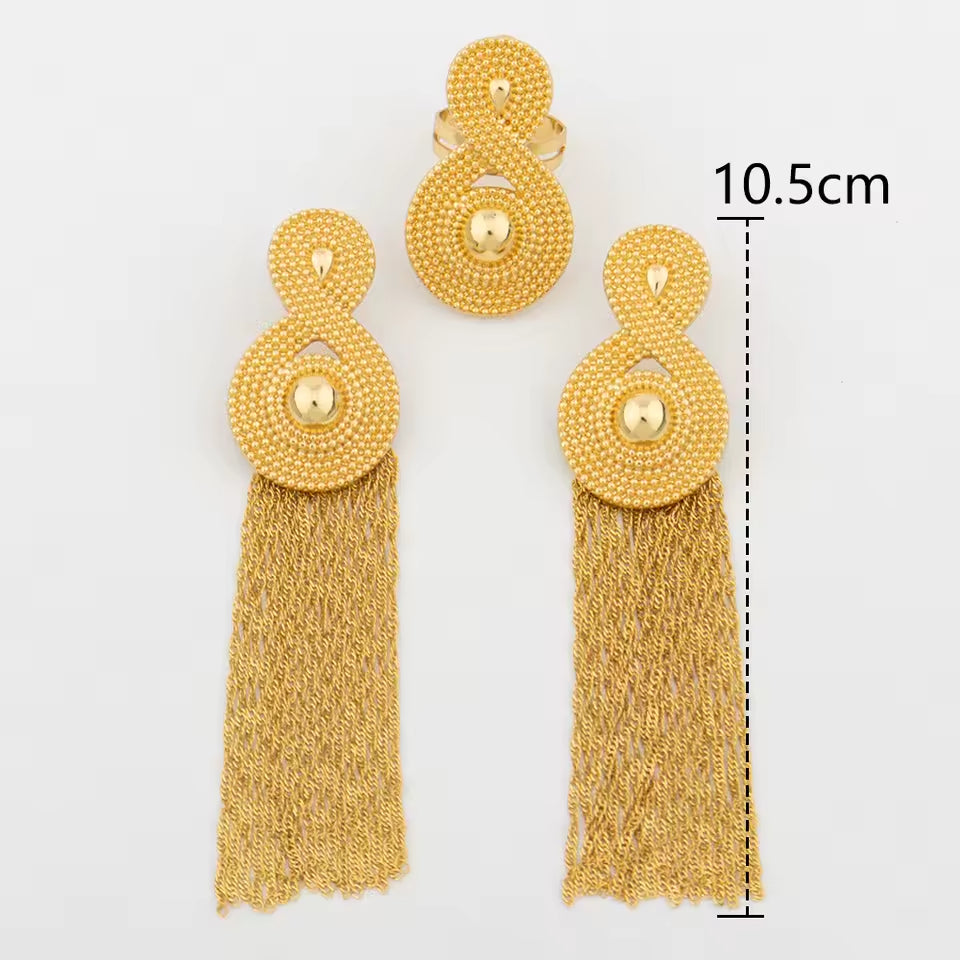 Yueming 18K Dubai Gold Color Earrings