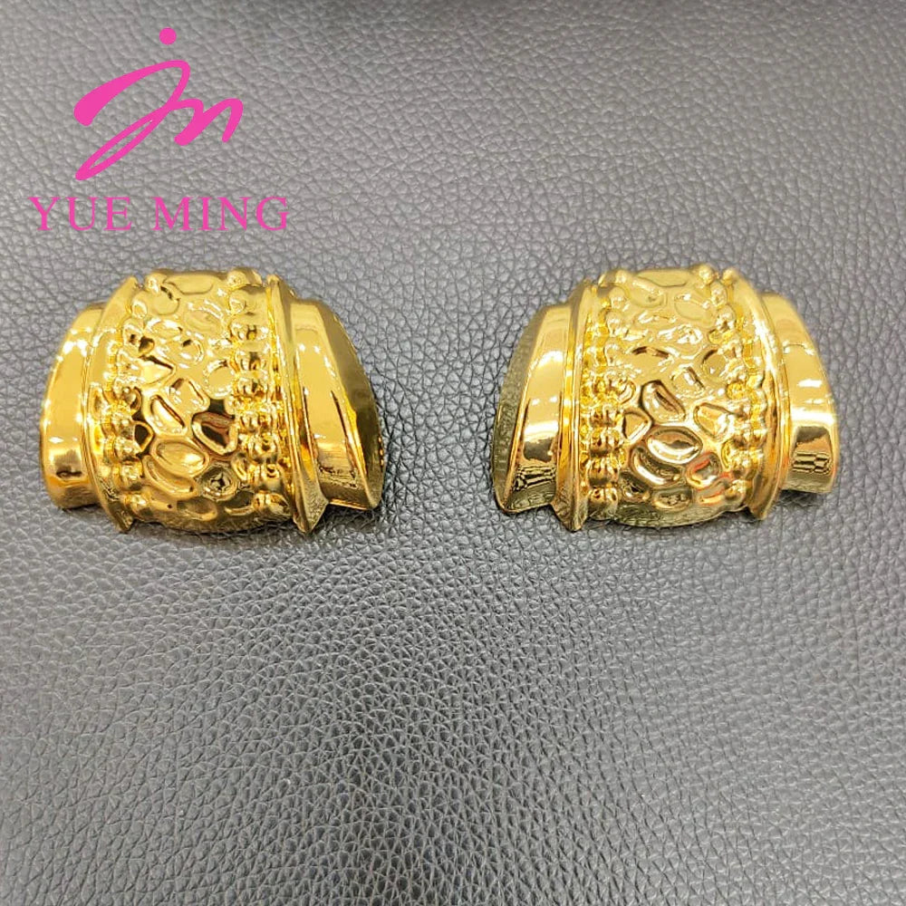 Gold Color Jewelry Sets For Women Earring Necklace Dubai Nigeria Copper Bracelet Rings Bridal Wedding Party Gifts Daily Wear - YUEMING JEWELRY