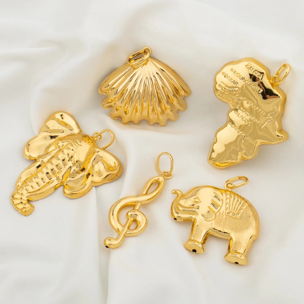 Gold Plated Pendant without Chain Copper Animal Pattern Necklace For Women Men Wholesale Fashion Jewelry Daily Wear Anniversary