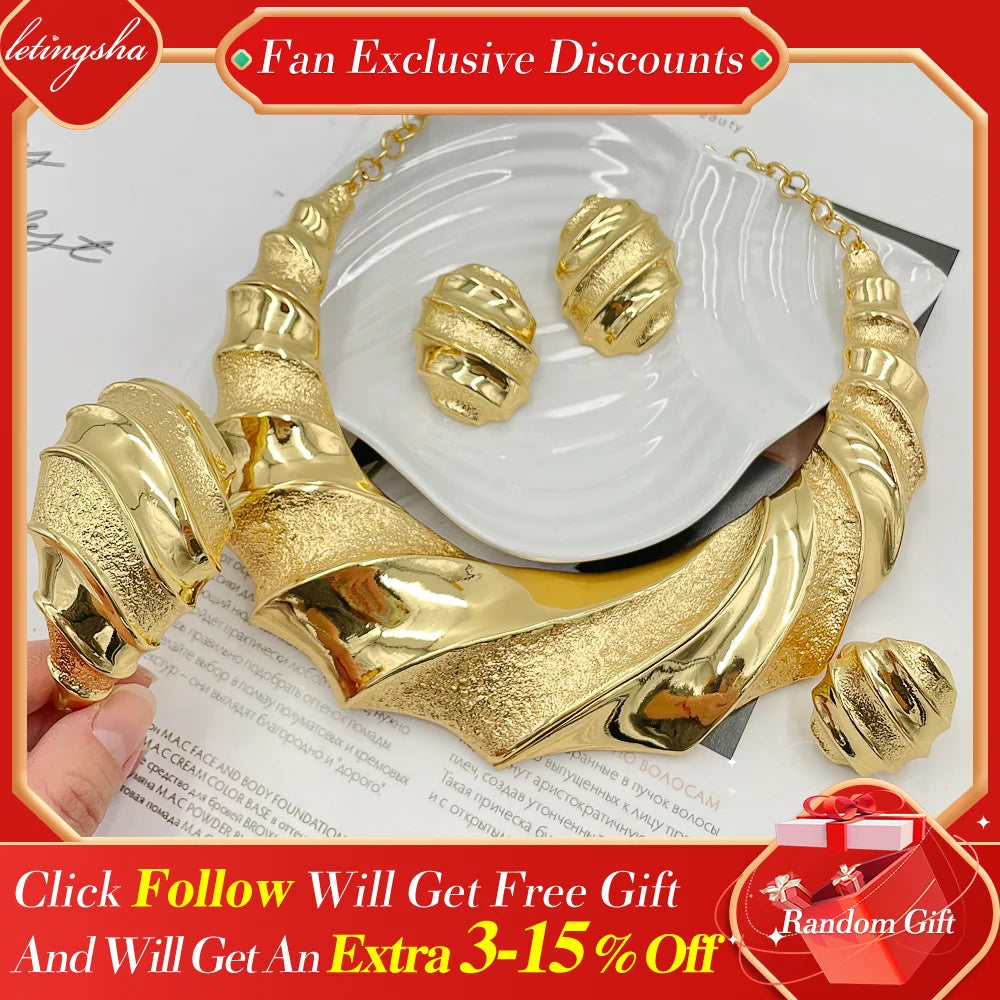 New ClassicEarrings Fashion Set Trendy Women New Jewelry Sets Luxury Earrings Jewelry Lady Italian Style African Ladies Part