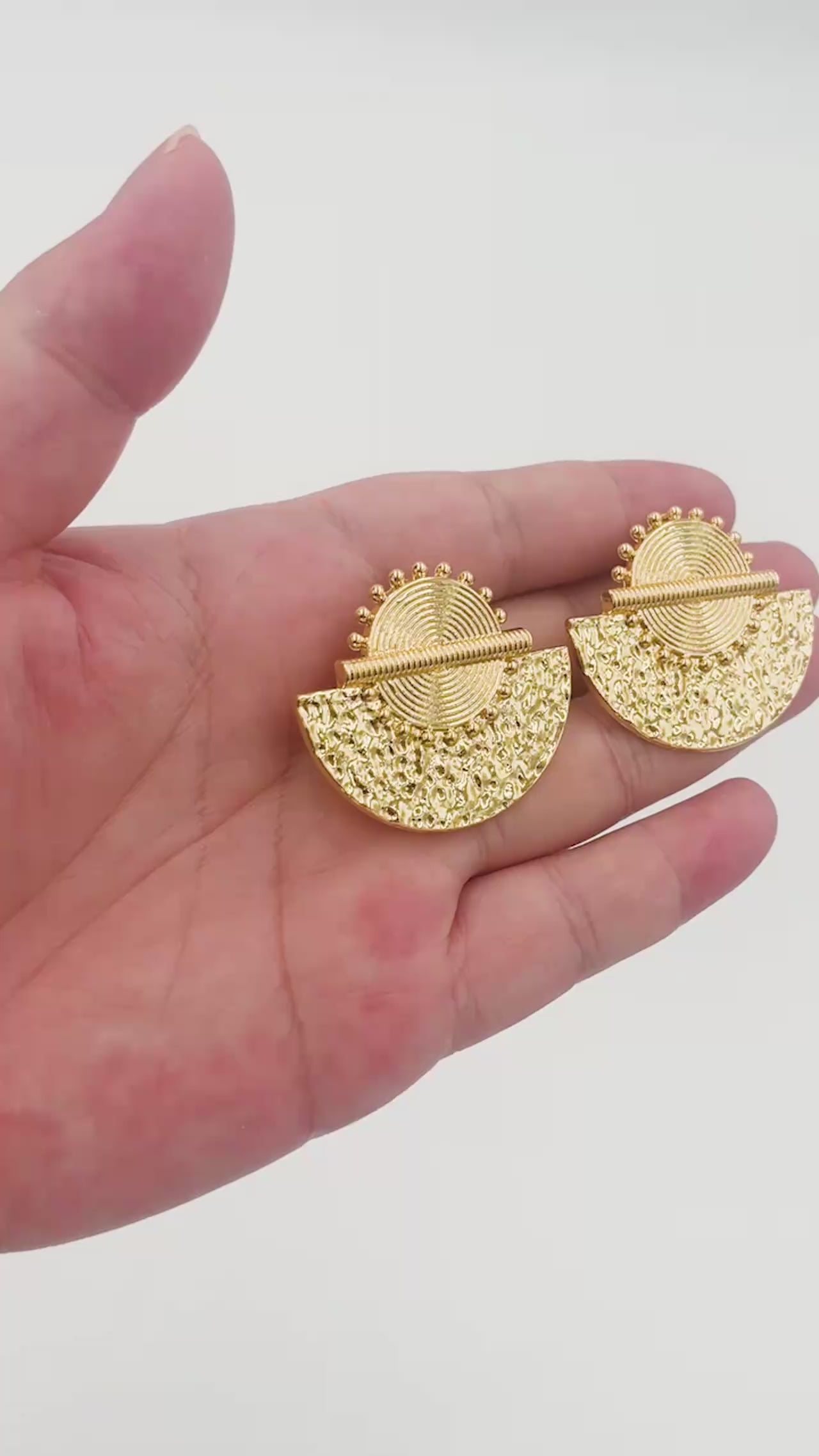Brazilian Gold Color Jewelry Set for Women Clip Earrings and Finger Ring Weddings Party Jewelry Set Party Accessories Gifts